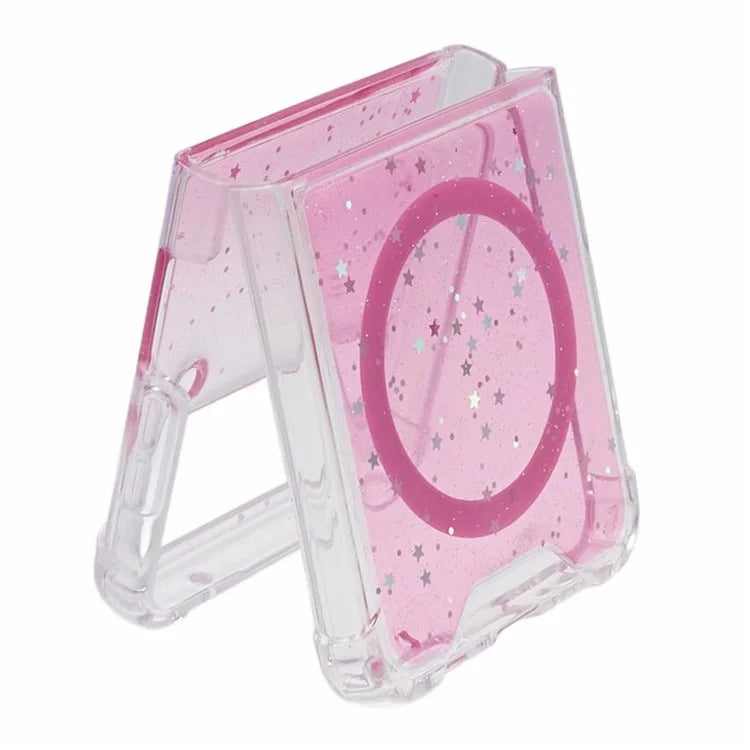 JTW Series For Samsung Galaxy Z Flip3 5G Magnetic Case Sparkle Epoxy TPU+Acrylic Phone Back Shell