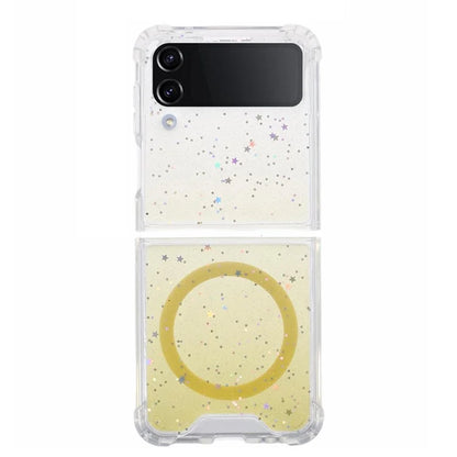JTW Series For Samsung Galaxy Z Flip3 5G Magnetic Case Sparkle Epoxy TPU+Acrylic Phone Back Shell