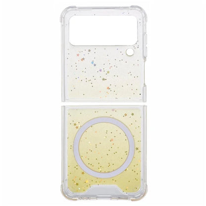 JTW Series For Samsung Galaxy Z Flip3 5G Magnetic Case Sparkle Epoxy TPU+Acrylic Phone Back Shell