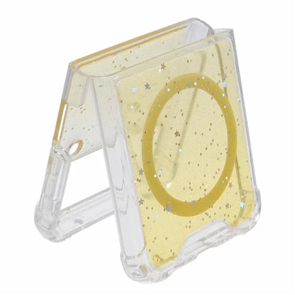 JTW Series For Samsung Galaxy Z Flip3 5G Magnetic Case Sparkle Epoxy TPU+Acrylic Phone Back Shell
