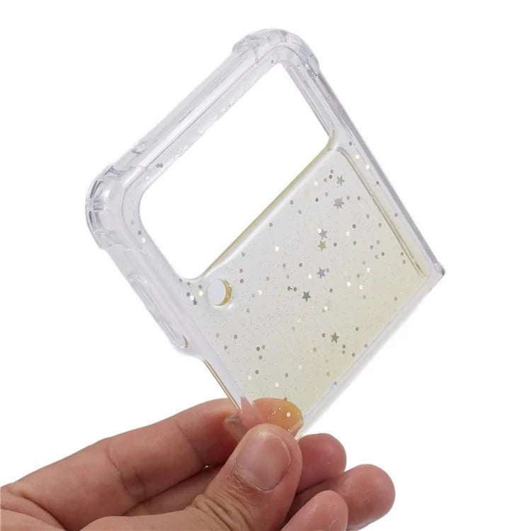 JTW Series For Samsung Galaxy Z Flip3 5G Magnetic Case Sparkle Epoxy TPU+Acrylic Phone Back Shell
