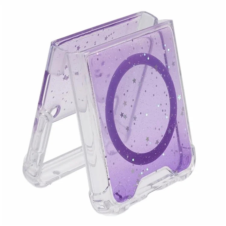 JTW Series For Samsung Galaxy Z Flip3 5G Magnetic Case Sparkle Epoxy TPU+Acrylic Phone Back Shell