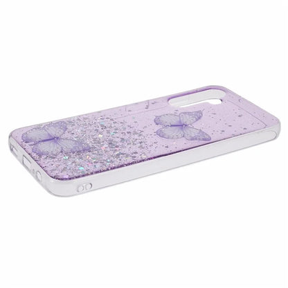 For Samsung Galaxy A14 4G / 5G Case AW Series Epoxy Butterfly Decor TPU+PVC Shockproof Cover
