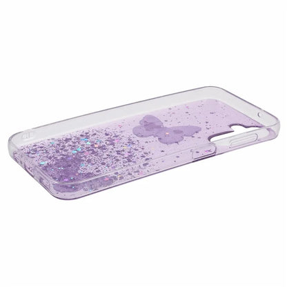 For Samsung Galaxy A14 4G / 5G Case AW Series Epoxy Butterfly Decor TPU+PVC Shockproof Cover
