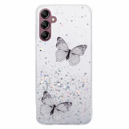 For Samsung Galaxy A14 4G / 5G Case AW Series Epoxy Butterfly Decor TPU+PVC Shockproof Cover