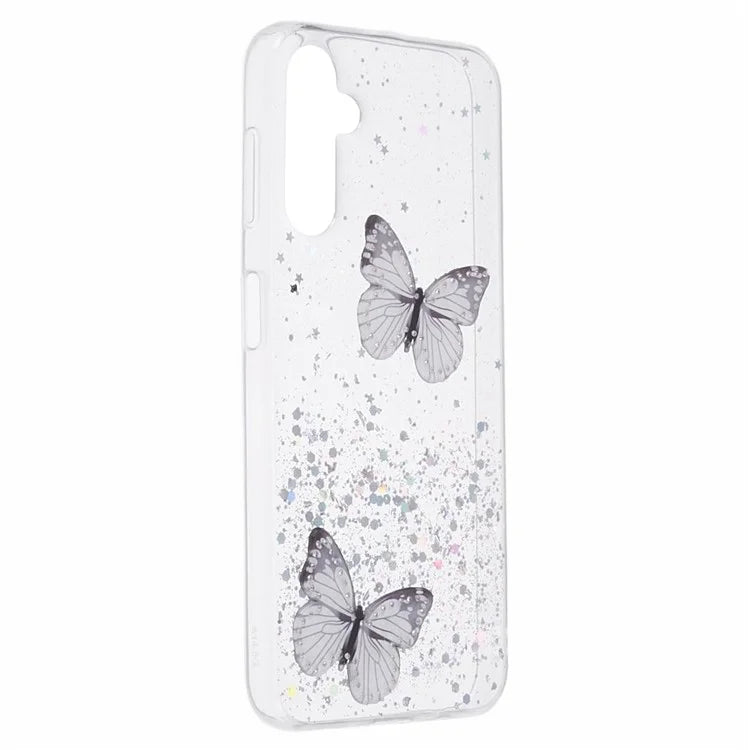 For Samsung Galaxy A14 4G / 5G Case AW Series Epoxy Butterfly Decor TPU+PVC Shockproof Cover