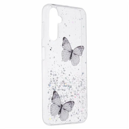 For Samsung Galaxy A14 4G / 5G Case AW Series Epoxy Butterfly Decor TPU+PVC Shockproof Cover