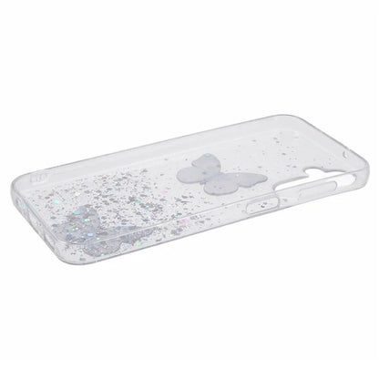 For Samsung Galaxy A14 4G / 5G Case AW Series Epoxy Butterfly Decor TPU+PVC Shockproof Cover