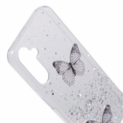 For Samsung Galaxy A14 4G / 5G Case AW Series Epoxy Butterfly Decor TPU+PVC Shockproof Cover