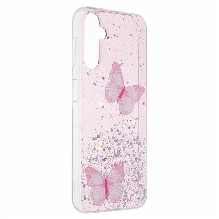 For Samsung Galaxy A14 4G / 5G Case AW Series Epoxy Butterfly Decor TPU+PVC Shockproof Cover