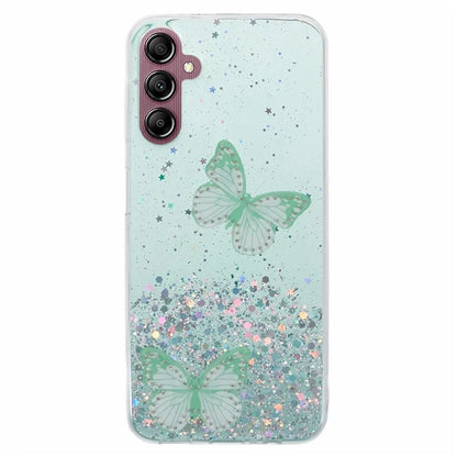 For Samsung Galaxy A14 4G / 5G Case AW Series Epoxy Butterfly Decor TPU+PVC Shockproof Cover