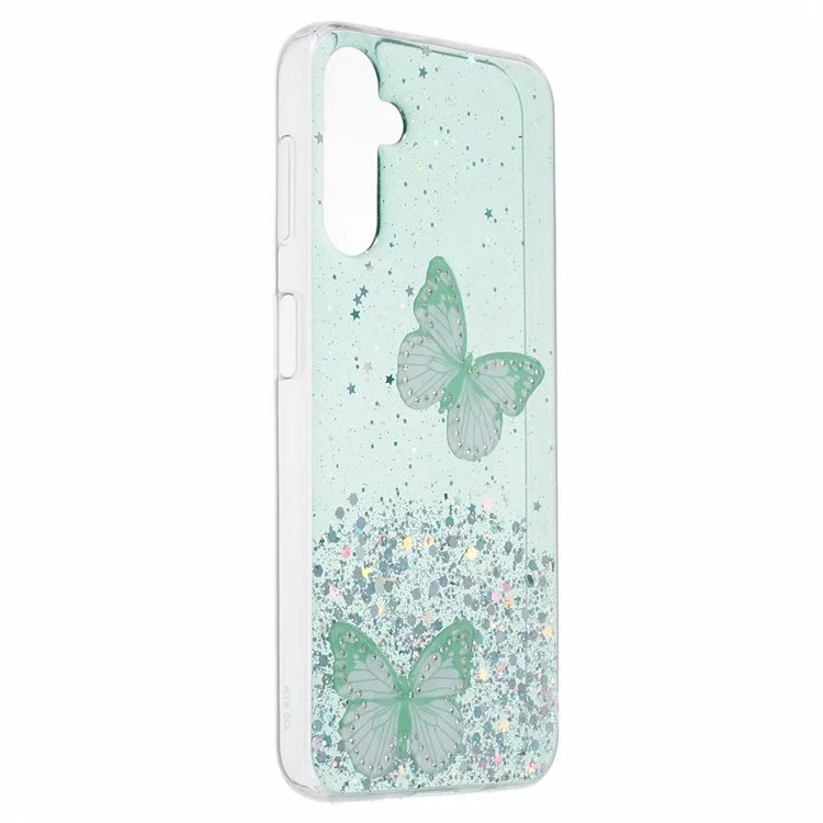 For Samsung Galaxy A14 4G / 5G Case AW Series Epoxy Butterfly Decor TPU+PVC Shockproof Cover