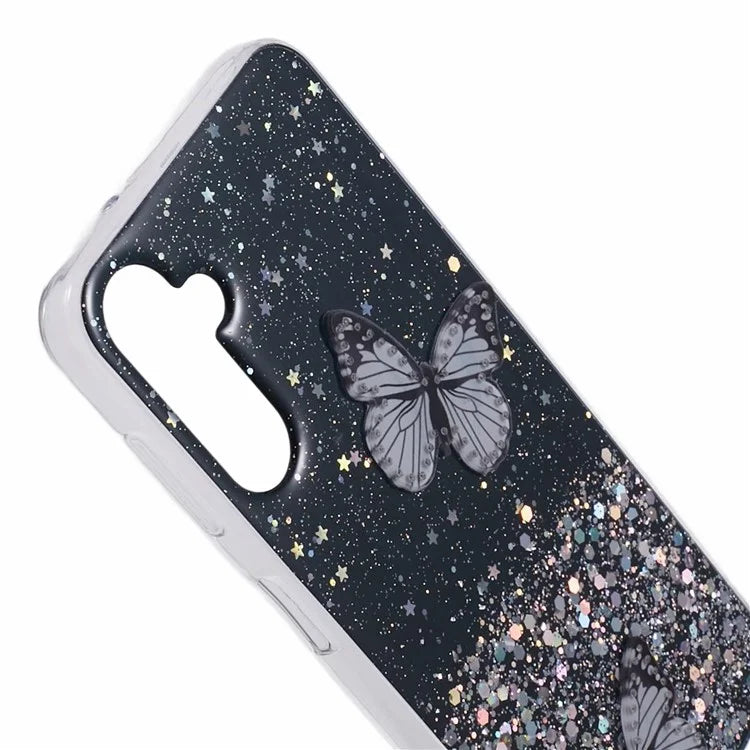 For Samsung Galaxy A14 4G / 5G Case AW Series Epoxy Butterfly Decor TPU+PVC Shockproof Cover