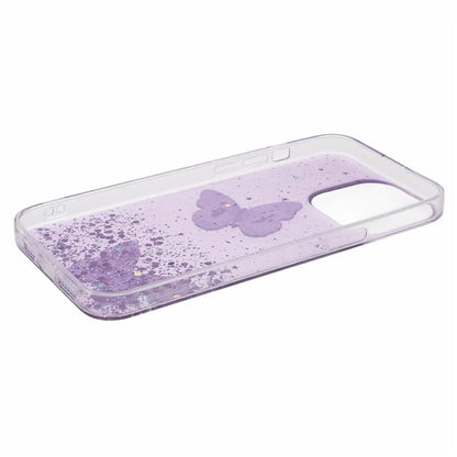 AW Series For iPhone 14 Pro Max Case TPU+PVC Butterfly Decor Phone Cover with Big Rear Lens Hole