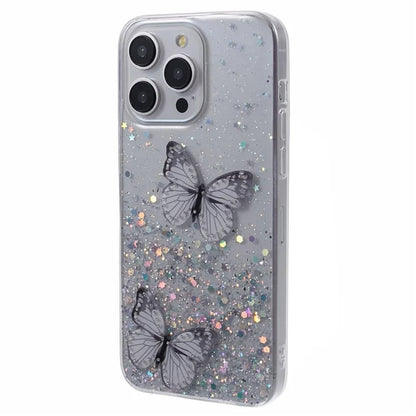 AW Series For iPhone 14 Pro Max Case TPU+PVC Butterfly Decor Phone Cover with Big Rear Lens Hole