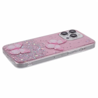 AW Series For iPhone 14 Pro Max Case TPU+PVC Butterfly Decor Phone Cover with Big Rear Lens Hole
