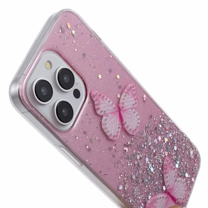AW Series For iPhone 14 Pro Max Case TPU+PVC Butterfly Decor Phone Cover with Big Rear Lens Hole
