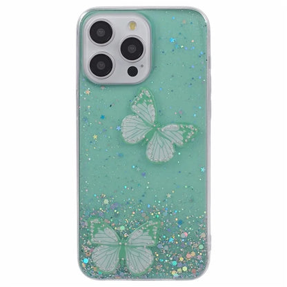 AW Series For iPhone 14 Pro Max Case TPU+PVC Butterfly Decor Phone Cover with Big Rear Lens Hole