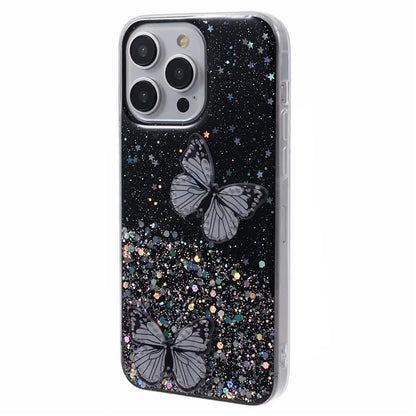 AW Series For iPhone 14 Pro Max Case TPU+PVC Butterfly Decor Phone Cover with Big Rear Lens Hole