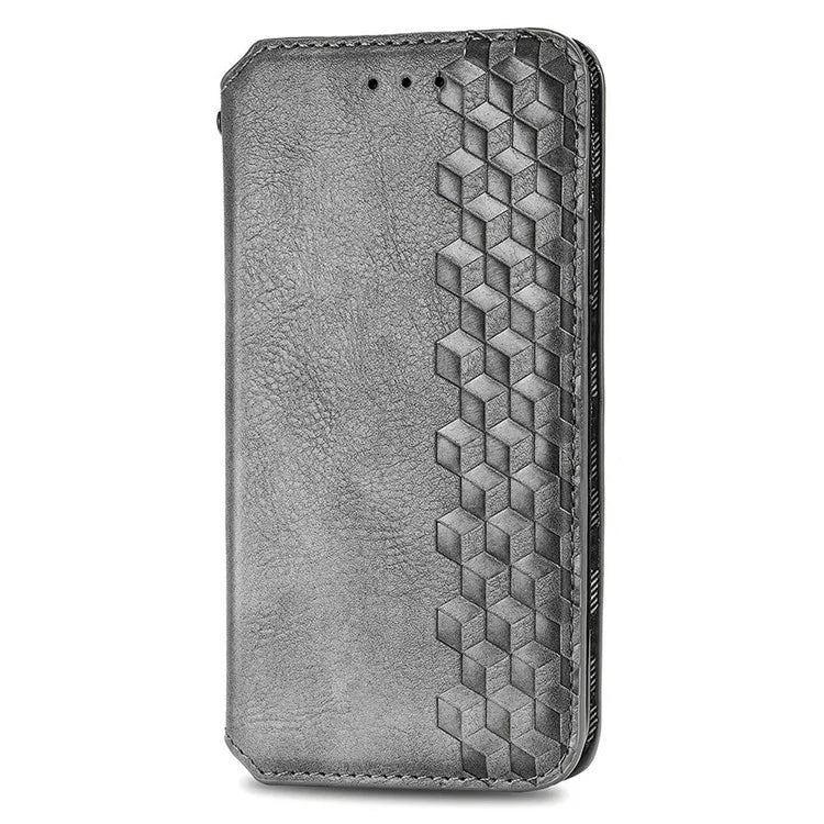For Asus Zenfone 10 5G Magnetic Case PU Leather Rhombus Imprinted Anti-drop Phone Wallet Cover