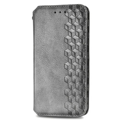 For Asus Zenfone 10 5G Magnetic Case PU Leather Rhombus Imprinted Anti-drop Phone Wallet Cover