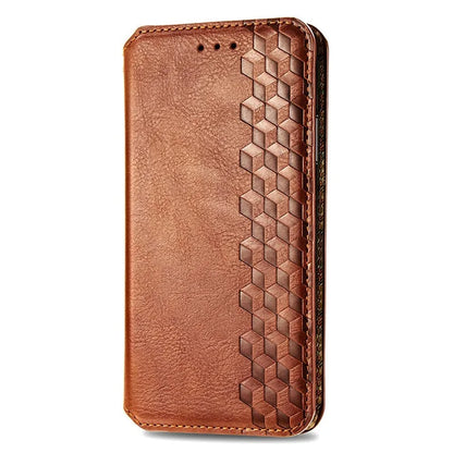 For Asus Zenfone 10 5G Magnetic Case PU Leather Rhombus Imprinted Anti-drop Phone Wallet Cover