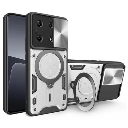 For Transsion Infinix Note 30 Pro 4G Case Slide Camera Lid Kickstand Anti-Slip Phone Cover