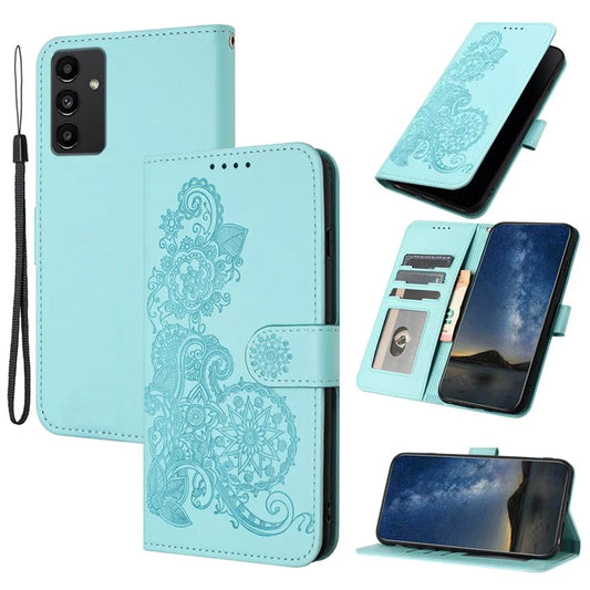 YX0050 For Samsung Galaxy A05s 4G Case Stand Wallet Imprinted Phone Cover