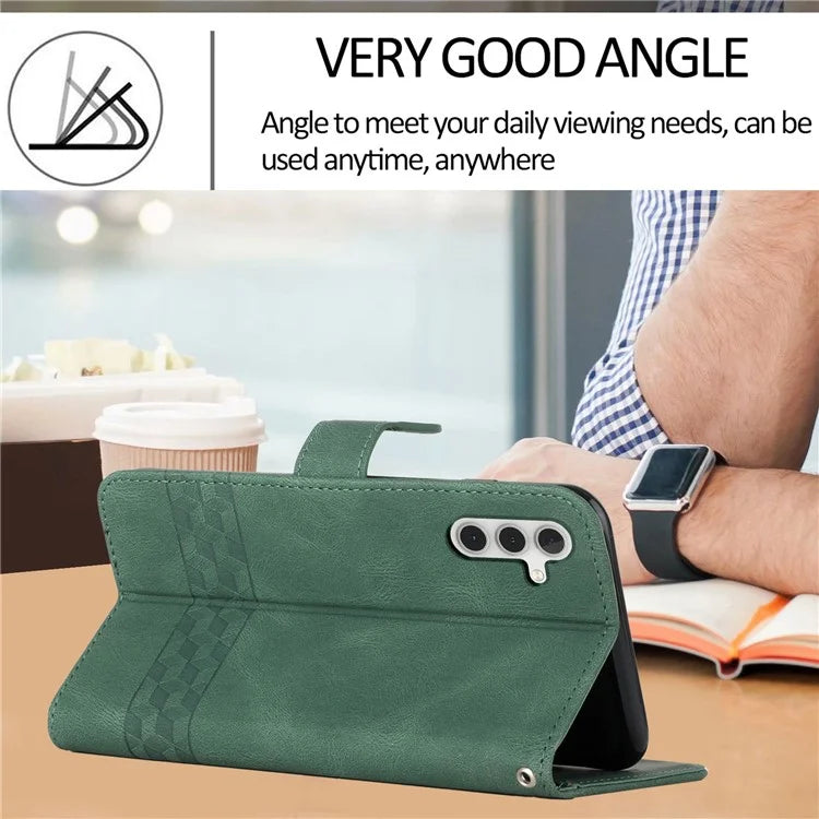 YX0010 Series for Samsung Galaxy S24+ Case PU Leather Wallet Phone Coverish Green