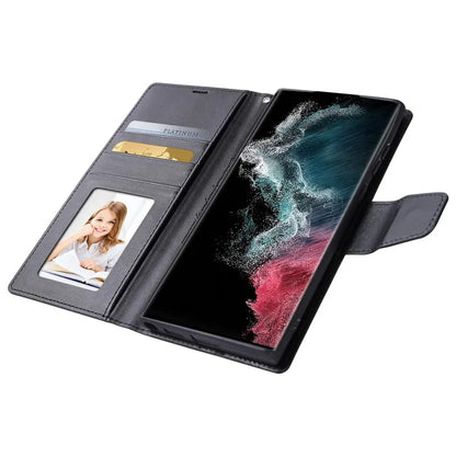 HANMAN Mill Series for Samsung Galaxy S24 Ultra Dustproof Cell Phone Case PU Leather Cover Wallet