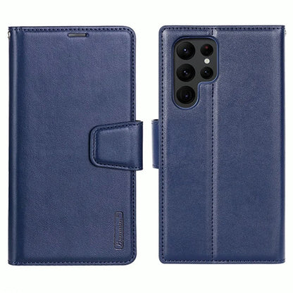 HANMAN Mill Series for Samsung Galaxy S24 Ultra Dustproof Cell Phone Case PU Leather Cover Wallet