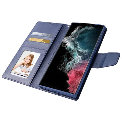 HANMAN Mill Series for Samsung Galaxy S24 Ultra Dustproof Cell Phone Case PU Leather Cover Wallet