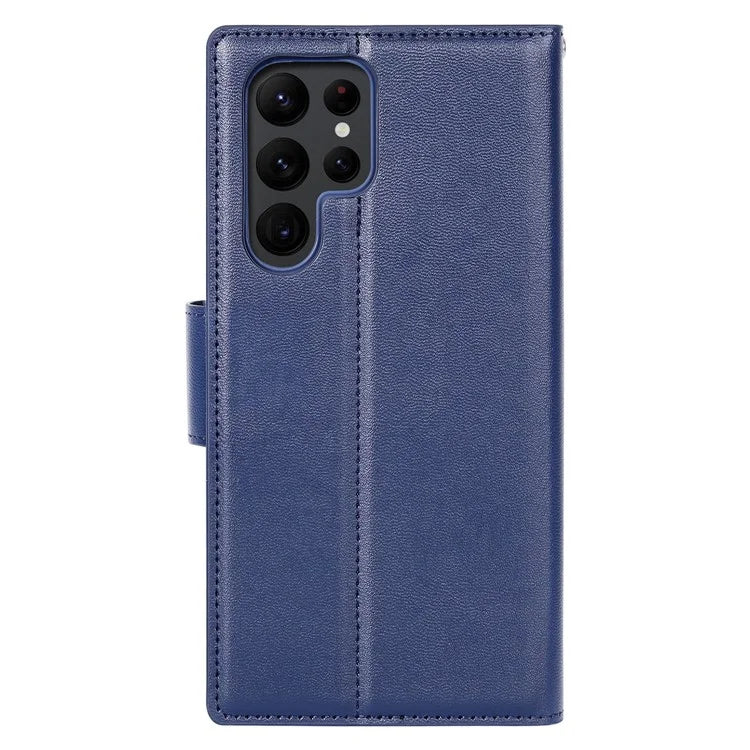 HANMAN Mill Series for Samsung Galaxy S24 Ultra Dustproof Cell Phone Case PU Leather Cover Wallet