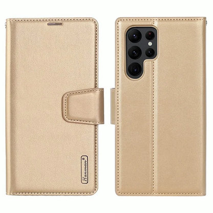 HANMAN Mill Series for Samsung Galaxy S24 Ultra Dustproof Cell Phone Case PU Leather Cover Wallet
