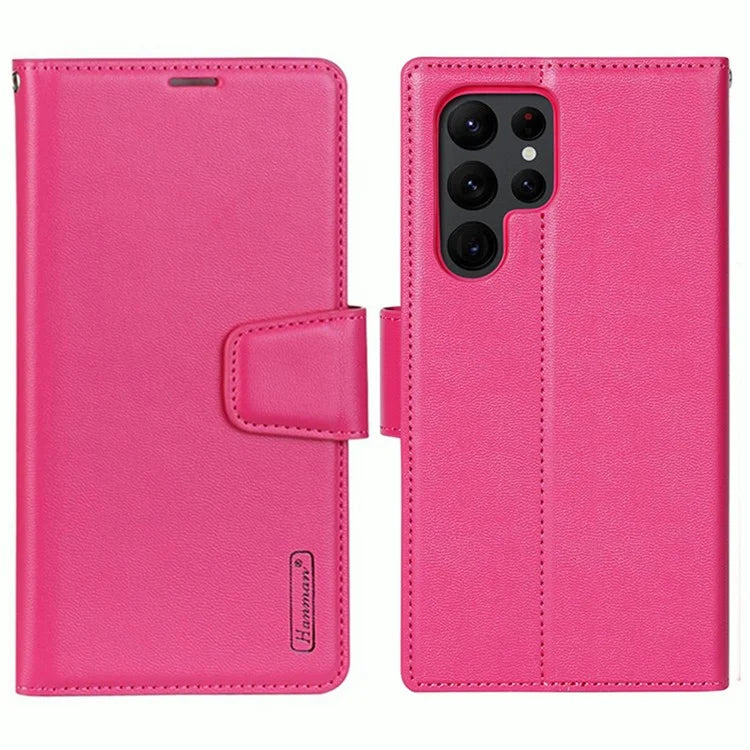 HANMAN Mill Series for Samsung Galaxy S24 Ultra Dustproof Cell Phone Case PU Leather Cover Wallet