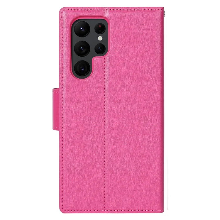 HANMAN Mill Series for Samsung Galaxy S24 Ultra Dustproof Cell Phone Case PU Leather Cover Wallet