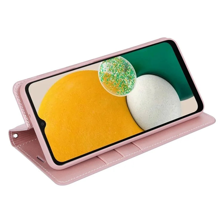 HANMAN Minuo Series For Samsung Galaxy A25 5G (Global) (161.0 x 76.5 x 8.3mm) PU Leather Phone Shell Wallet Phone Cover Case
