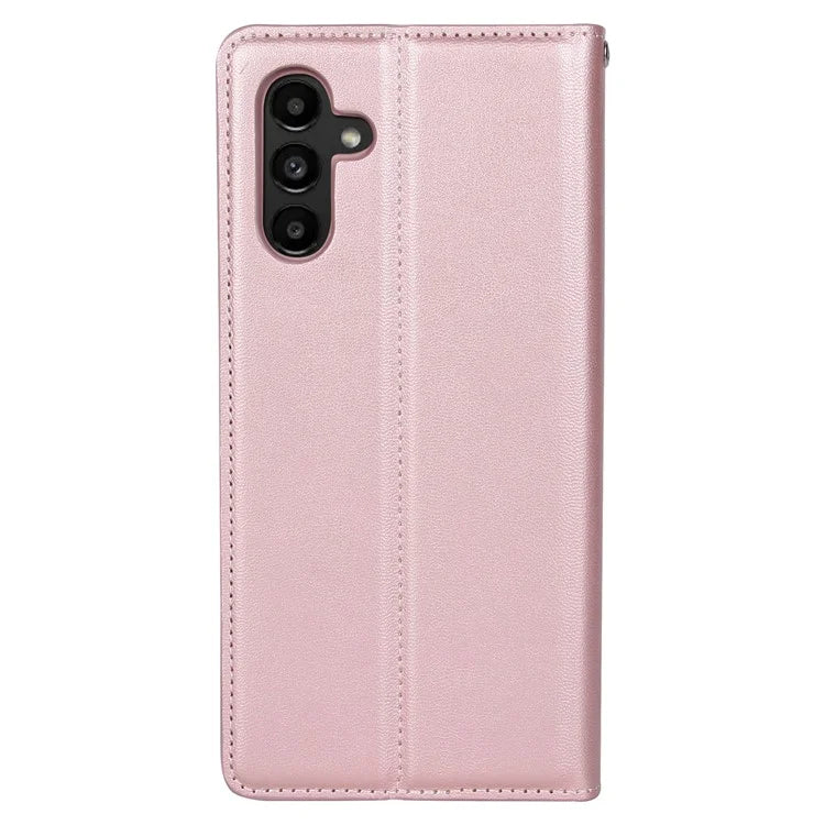 HANMAN Minuo Series For Samsung Galaxy A25 5G (Global) (161.0 x 76.5 x 8.3mm) PU Leather Phone Shell Wallet Phone Cover Case