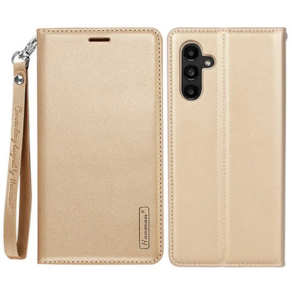 HANMAN Minuo Series For Samsung Galaxy A25 5G (Global) (161.0 x 76.5 x 8.3mm) PU Leather Phone Shell Wallet Phone Cover Case