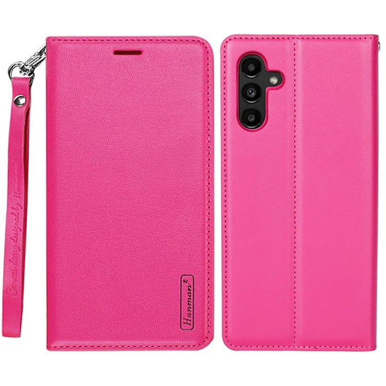 HANMAN Minuo Series For Samsung Galaxy A25 5G (Global) (161.0 x 76.5 x 8.3mm) PU Leather Phone Shell Wallet Phone Cover Case