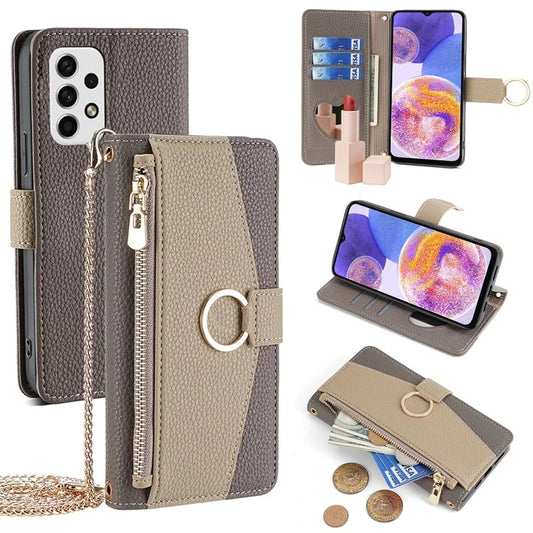 For Samsung Galaxy A23 5G (Global Version)  /  A23 4G Leather Case Phone Cover Stand Wallet with Strap
