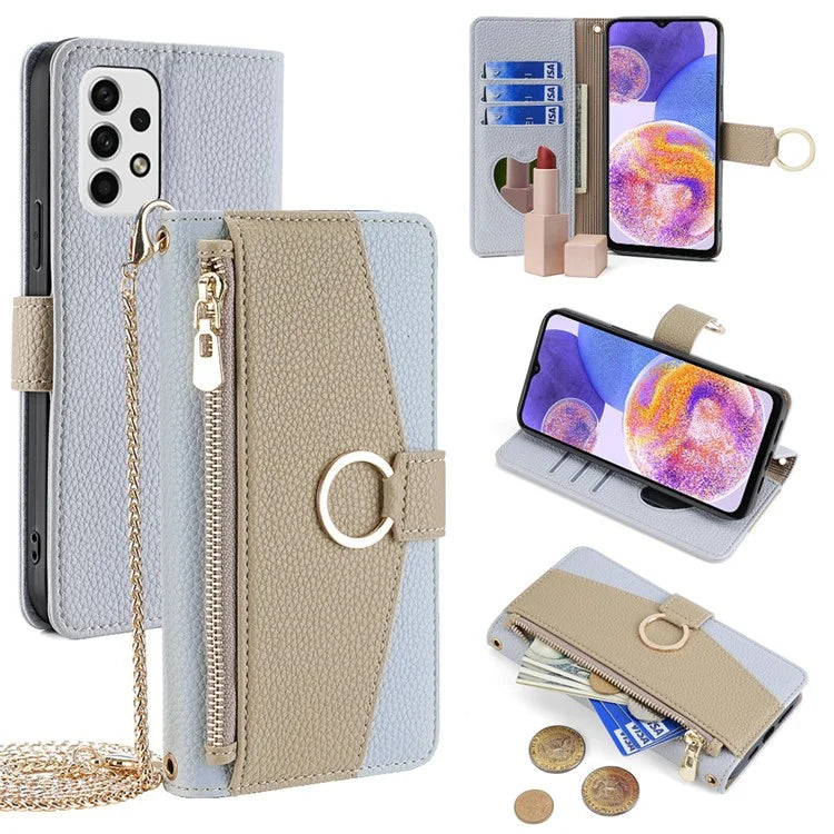 For Samsung Galaxy A23 5G (Global Version)  /  A23 4G Leather Case Phone Cover Stand Wallet with Strap