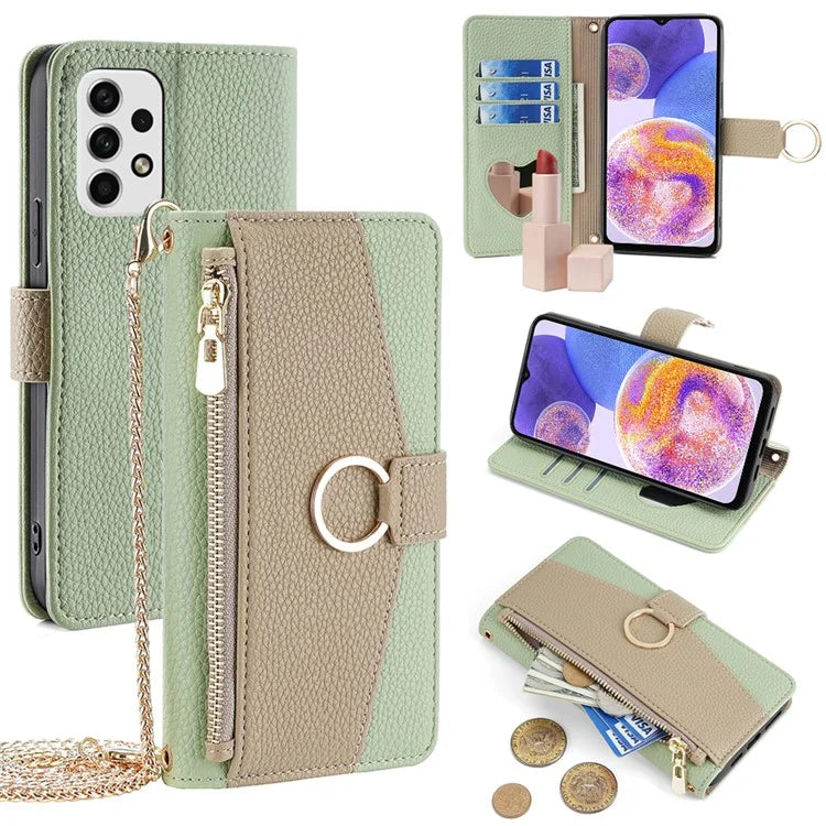 For Samsung Galaxy A23 5G (Global Version)  /  A23 4G Leather Case Phone Cover Stand Wallet with Strap