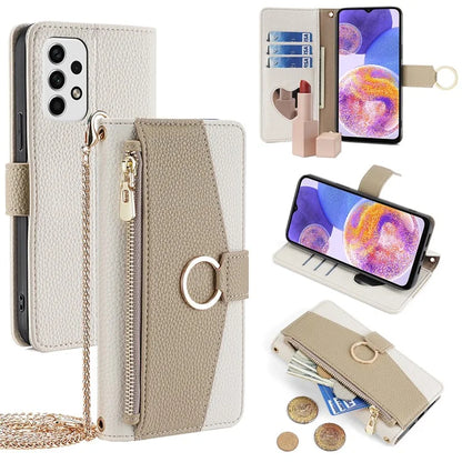 For Samsung Galaxy A23 5G (Global Version)  /  A23 4G Leather Case Phone Cover Stand Wallet with Strap