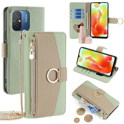 For Xiaomi Redmi 12C 4G Case with Wallet PU Leather Phone Cover Stand with a Strap