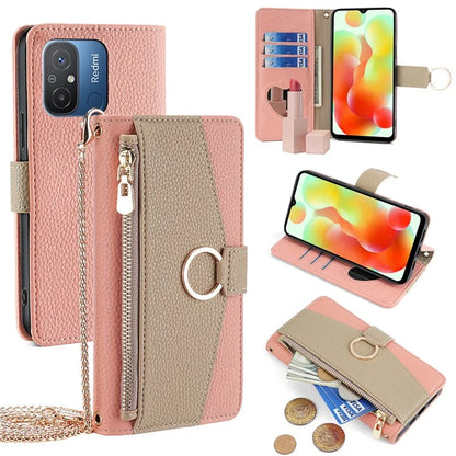 For Xiaomi Redmi 12C 4G Case with Wallet PU Leather Phone Cover Stand with a Strap