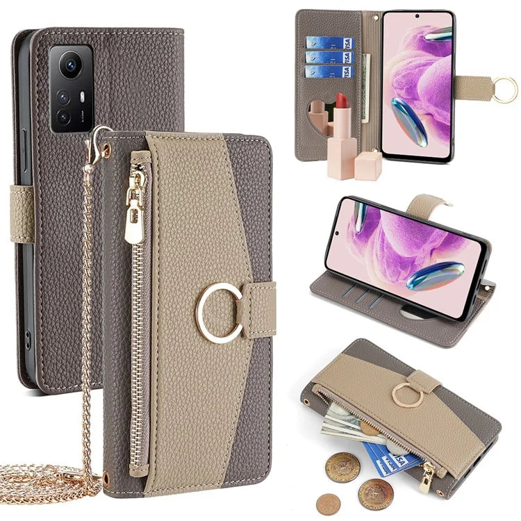 Car Holder For Xiaomi Redmi Note 12S 4G Case Leather Mobile Phone Cover Stand Wallet