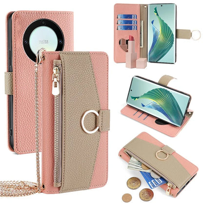 For Honor X9a 5G Cover Leather Phone Strap Case with Card Holder Stand Wallet
