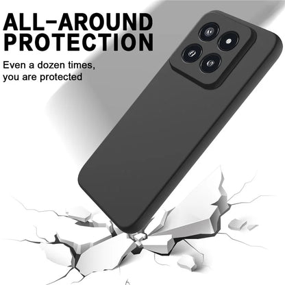 For Xiaomi 14 Pro Silicone Case Shockproof Phone Back Cover with Wrist Strap