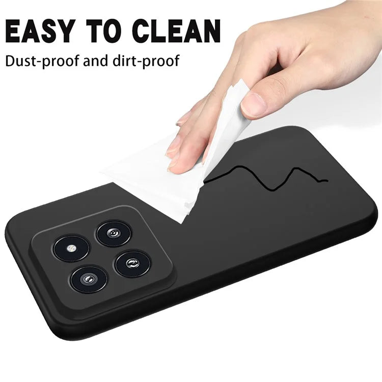 For Xiaomi 14 Pro Silicone Case Shockproof Phone Back Cover with Wrist Strap